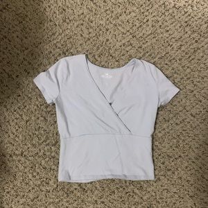 Light Blue V-neck Top